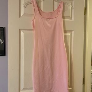 Unworn silky soft pink maxi (knee left dress)